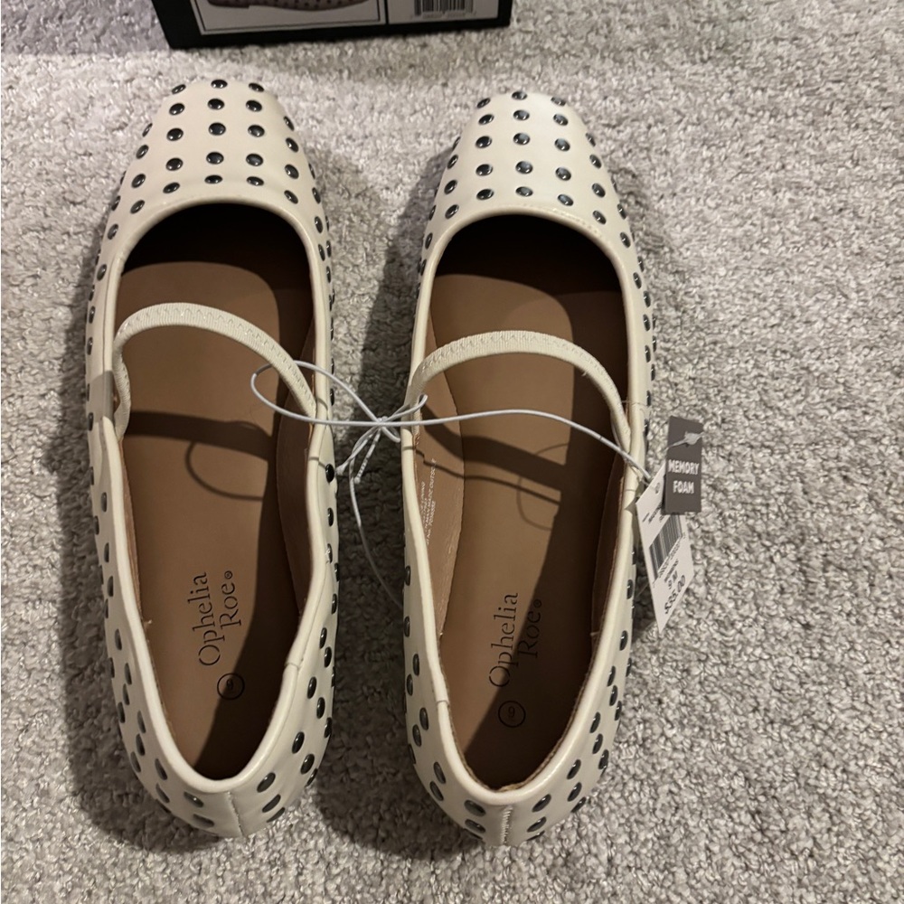 Madden Girl Cream Studded Flats